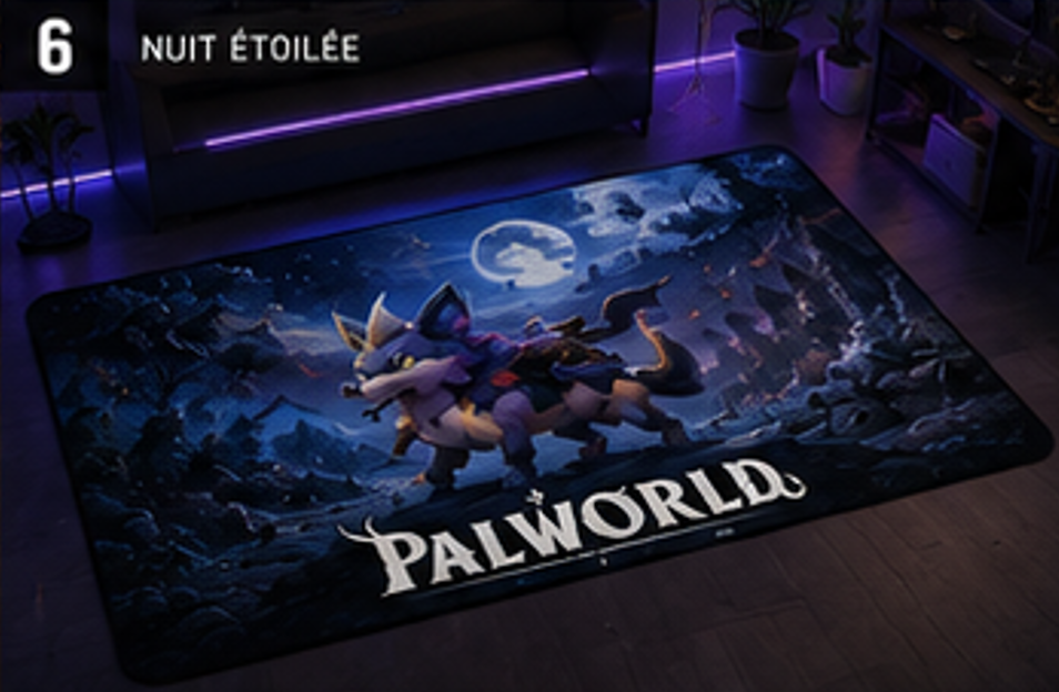 Direhowl Moonlight Rug | Palworld Gaming Floor Mat & Area Rug