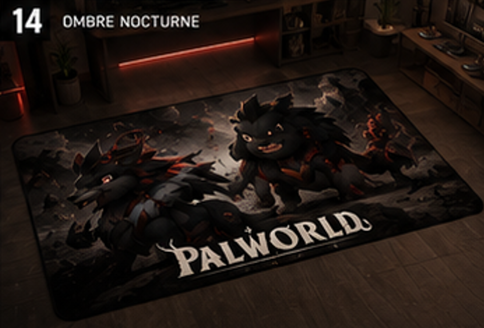 Direhowl & Incineram Shadow Rug | Palworld Gaming Floor Mat & Area Rug