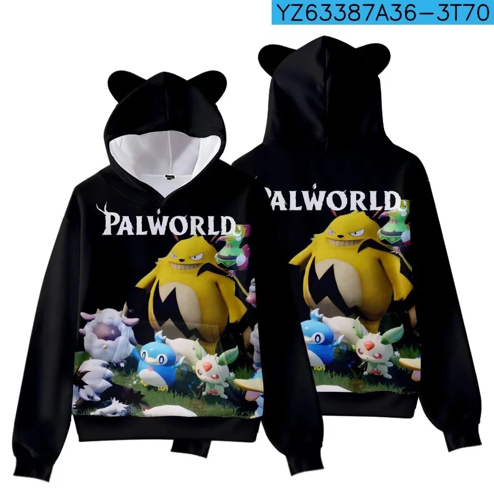 Palworld Character Hoodie | 3D Gaming Pullover for Kids & Adults