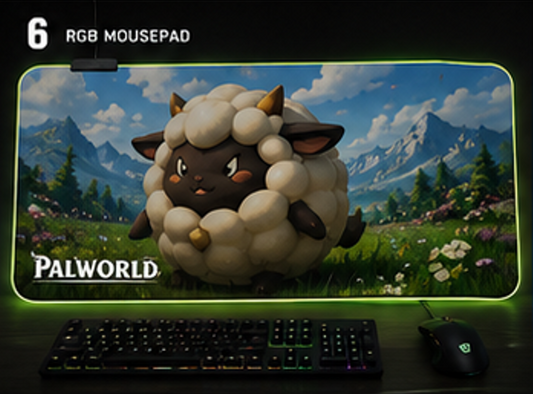 Palworld Lamball RGB Mouse Pad | XXL Gaming Desk Mat