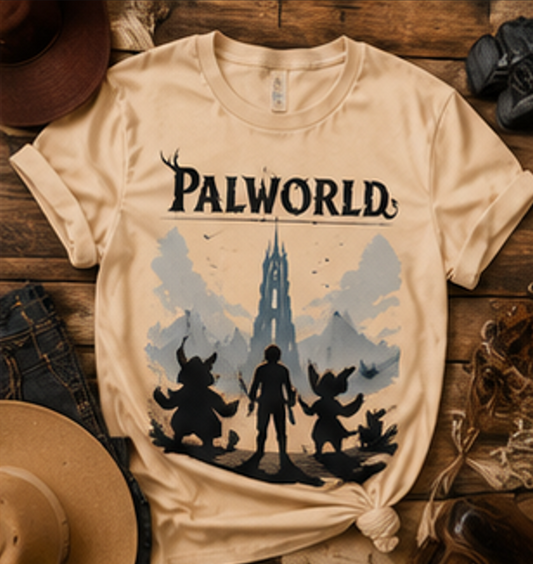 Palworld Adventure Silhouette T-Shirt | Premium Gaming Graphic Tee