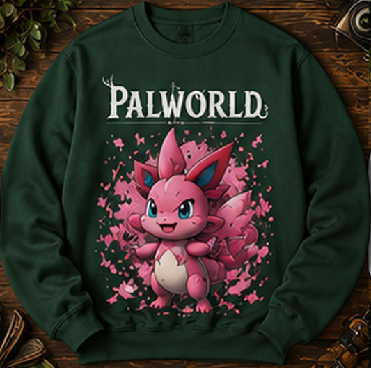 Pinky Blossom Crewneck | Premium Palworld Gaming Sweatshirt