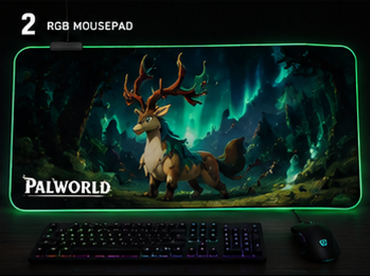 Palworld Eikthyrdeer RGB Mouse Pad | XXL Gaming Desk Mat