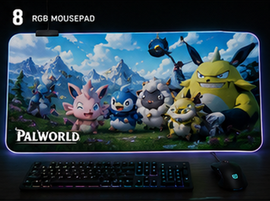 Palworld Character RGB Mouse Pad | XXL Gaming Desk Mat