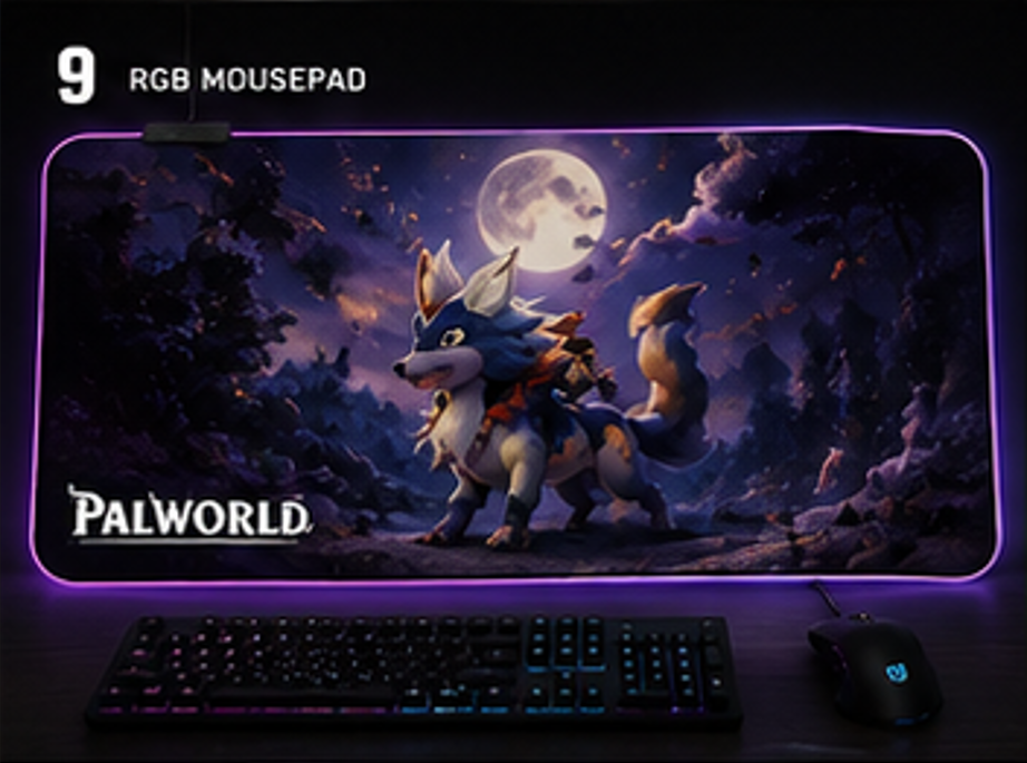 Palworld Direhowl RGB Mouse Pad | XXL Gaming Desk Mat