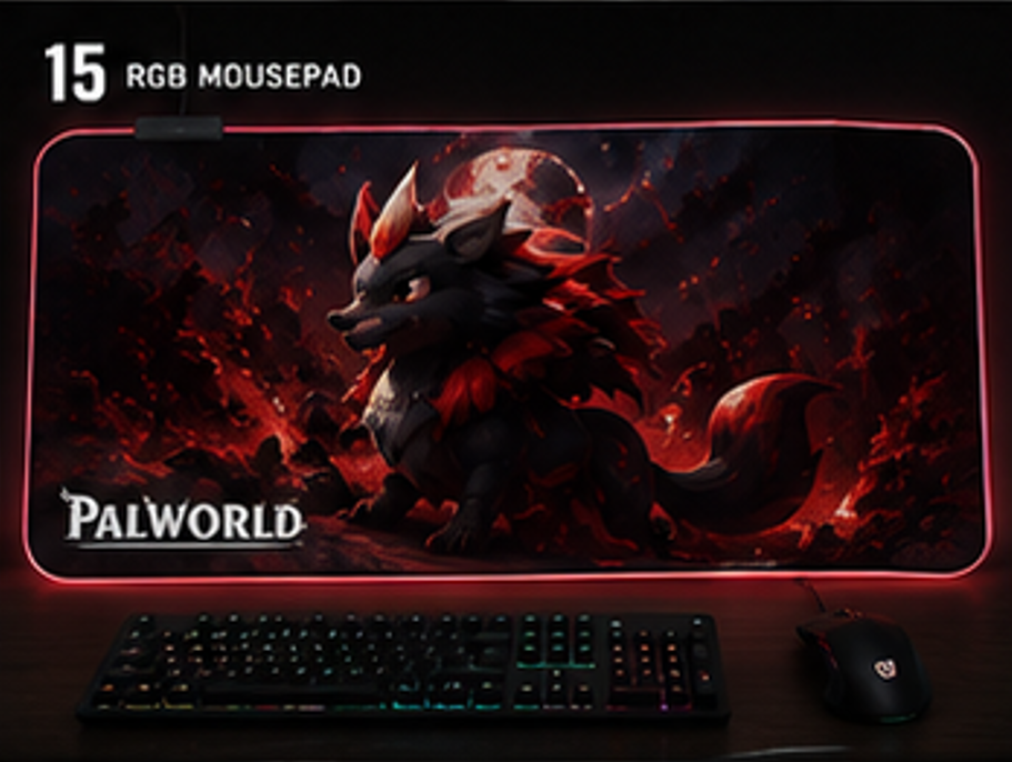 Palworld Shadow Direhowl RGB Mouse Pad | XXL Gaming Desk Mat