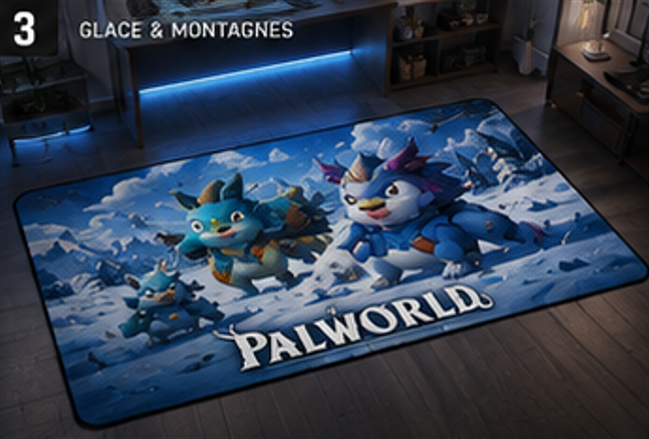 Palworld Ice Adventure Rug | Gaming Floor Mat & Area Rug