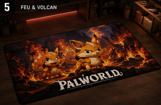 Foxparks & Rooby Volcano Rug | Palworld Gaming Floor Mat & Area Rug