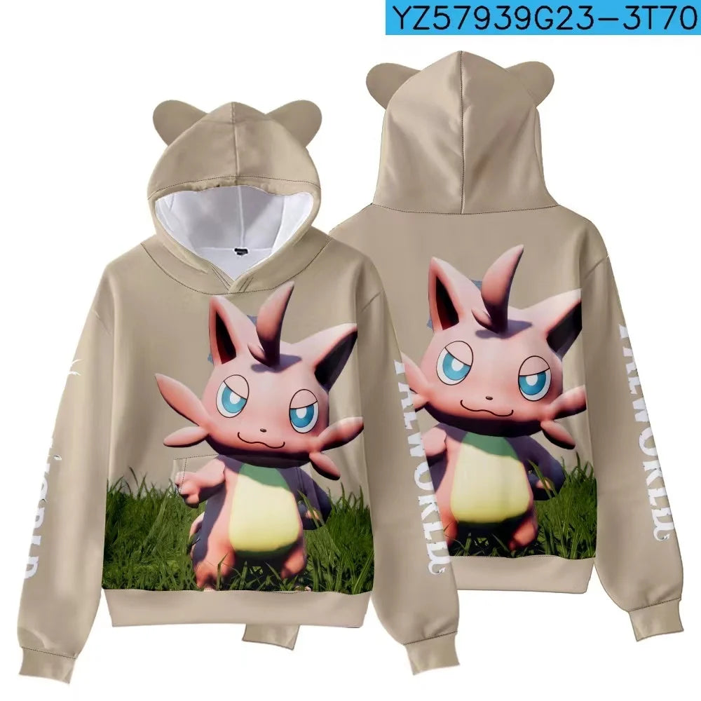 Palworld Character Hoodie | 3D Gaming Pullover for Kids & Adults
