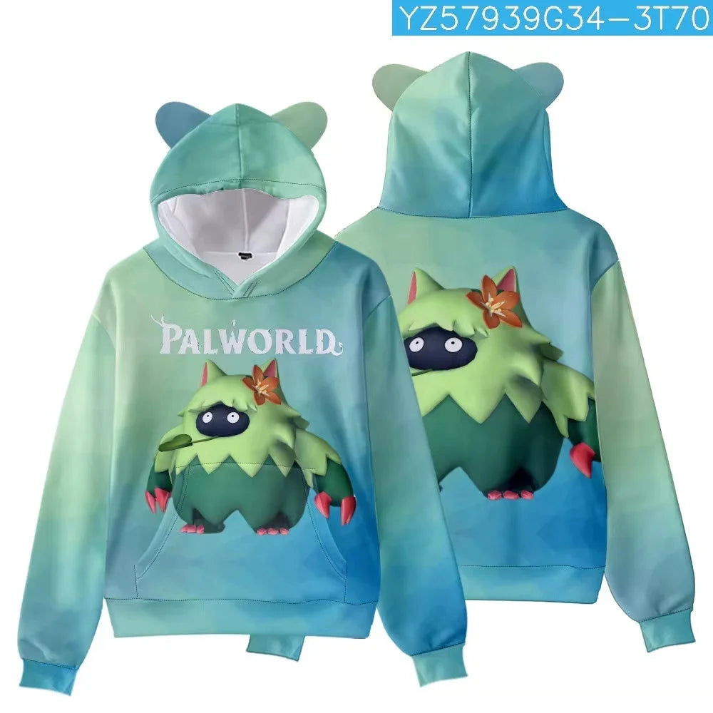 Palworld Character Hoodie | 3D Gaming Pullover for Kids & Adults