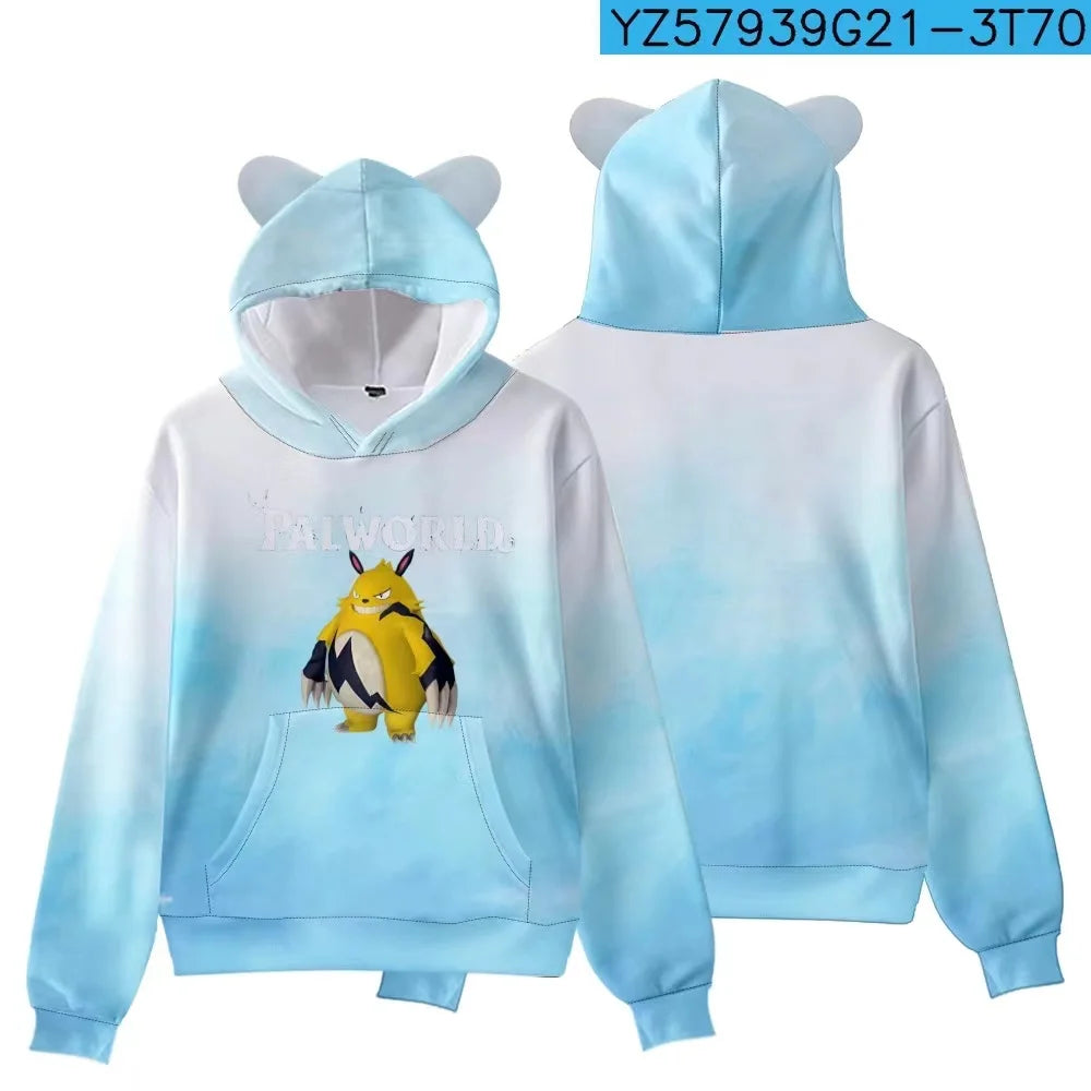 Palworld Character Hoodie | 3D Gaming Pullover for Kids & Adults