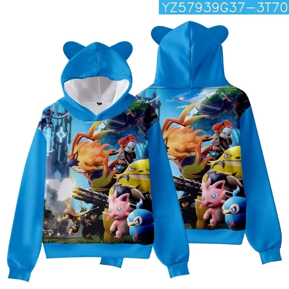 Palworld Character Hoodie | 3D Gaming Pullover for Kids & Adults