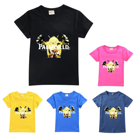 Palworld Kids T-Shirt | Cartoon Gaming Short Sleeve Tee