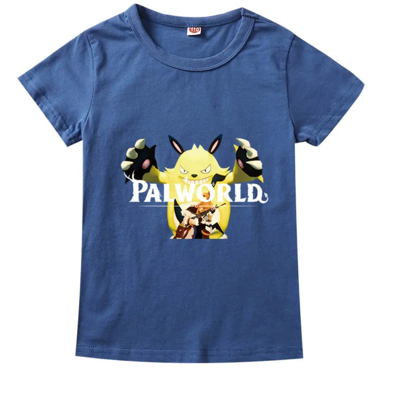 Palworld Kids T-Shirt | Cartoon Gaming Short Sleeve Tee