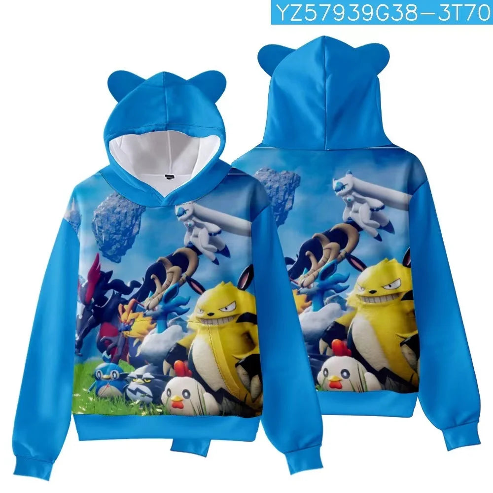 Palworld Character Hoodie | 3D Gaming Pullover for Kids & Adults