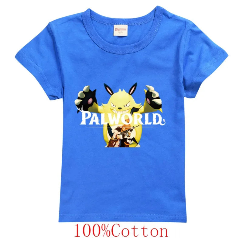 Palworld Kids T-Shirt | Cartoon Gaming Short Sleeve Tee